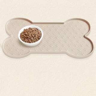 Anti overflow Dog Bowl Mat with Raised Edge Dog Feeding Mat Easy Washing Pet Placemat  Cat schwarz