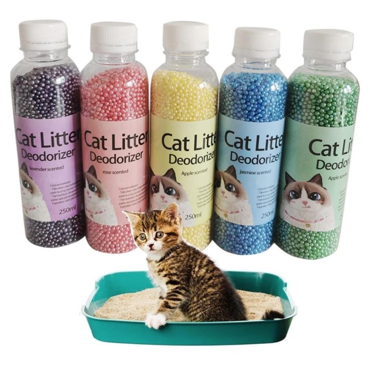 Deodorant-Perlen für Haustiere, geruchsentfernender Deodorant für Katzentoiletten mit Aktivkohle für Häuser/Wohnungen rose ro
