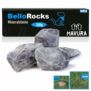 BELLOROCKS Mineralsteine gegen gelben Rasen durch Hunde-Urin Wasser Steine 200g