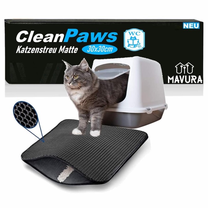CLEANPAWS Katzenklo Matte Katzenmatte Vorleger Unterlage Katzenstreu Sammler