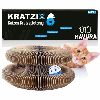KRATZIX Katzenspielzeug Kratzspielzeug Kratzpappe Katzenkratzbrett faltbar Minze