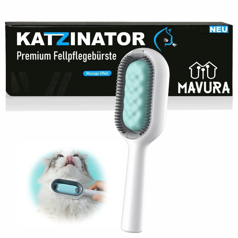 KATZINATOR Katzenbürste Fellbürste Haustierbürste Katze Hund kurzhaar & langhaar