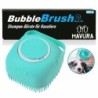 BUBBLEBRUSH Fellpflegebürste Badebürste Hund Katze Waschbürste Shampoo Spender