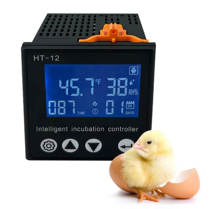 HT-12 LCD Digitaler Eier-Inkubator-Controller Multifunktionale Thermostat-Hygrostat-Steuerung mit Temperatur-Feuchtigkeitssen