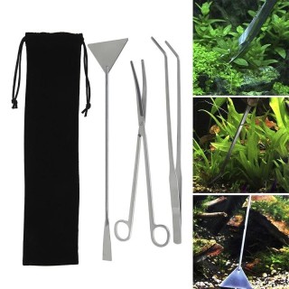 Aquarium Tank Aquascaping Werkzeuge Aquarium Schere Pinzette Werkzeug Edelstahl Wasserpflanzen Set für Aquarium Wartung Stain