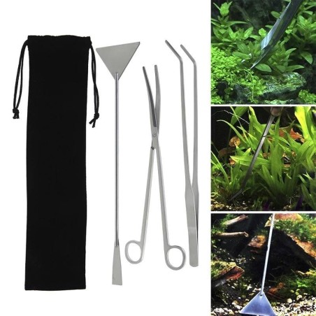 Aquarium Tank Aquascaping Werkzeuge Aquarium Schere Pinzette Werkzeug Edelstahl Wasserpflanzen Set für Aquarium Wartung Stain