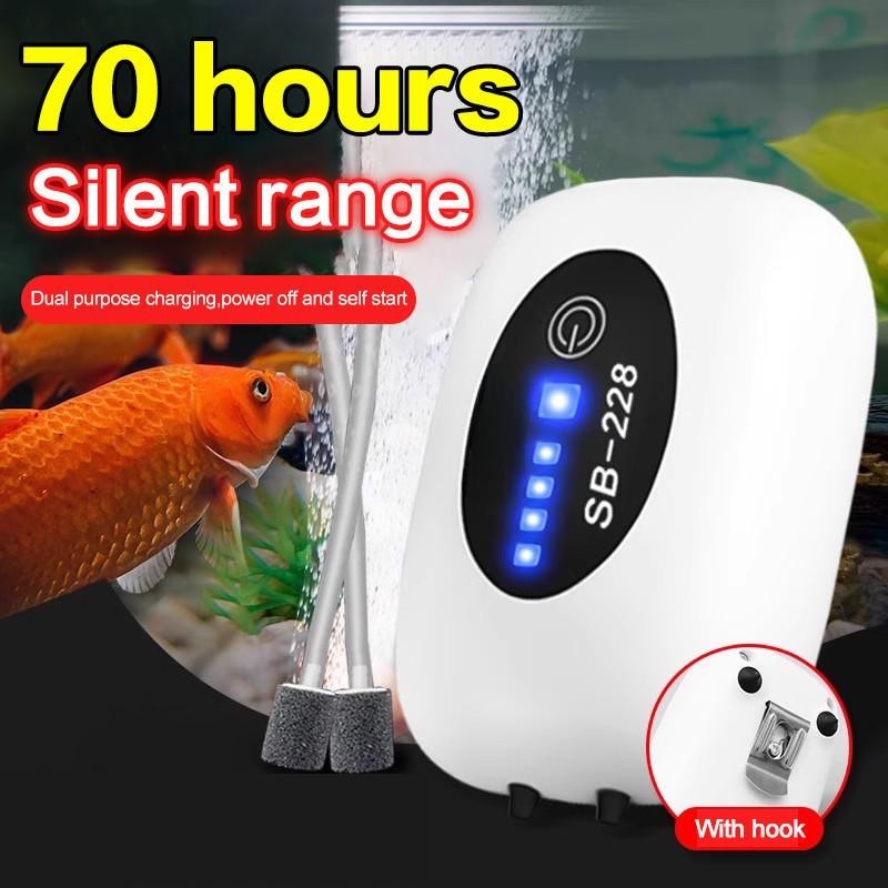 1W/2W/3,5W Aquarium Sauerstoff Luftpumpe Kompressor USB Lade Leise Sauerstoffpumpe Outdoor Tragbarer Angeln Oxygenator