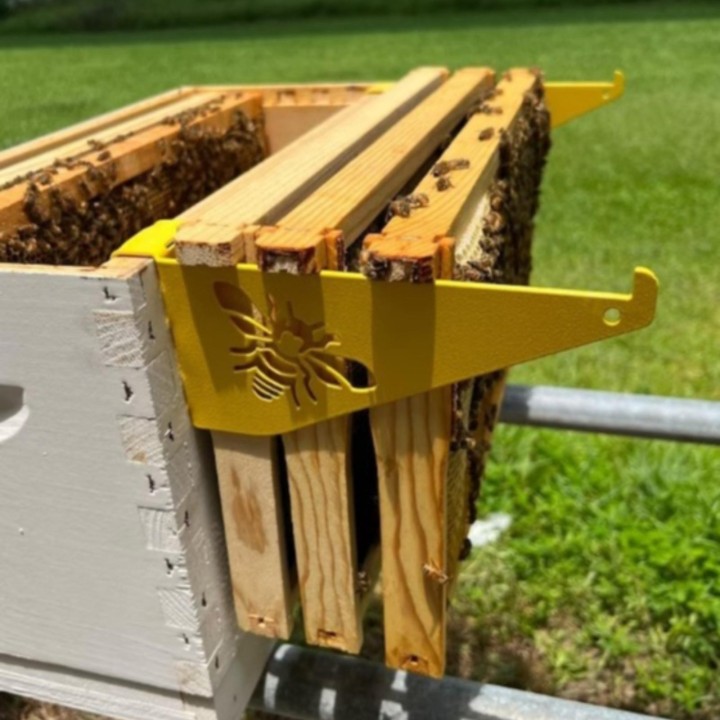 Gelber Bienenstockständer, 2 Stück Bienenrahmenhalter, Bienenstockrahmenstange aus Edelstahl, Bienenstock-Inspektionshalterun