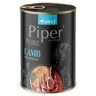 PIPER Pure Lammfleisch mit Spinat 400g Nassfutter für Hunde