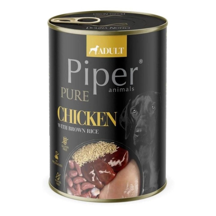 PIPER Pure Huhn mit braunem Reis 400g Nassfutter für Hunde