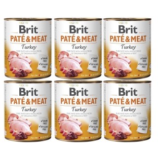 BRIT Pate&Meat turkey 6x800 g Truthahnpastete für Hunde