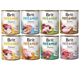 BRIT Pate&Meat Mix Geschmacks 8x800 g Pastete für Hunde