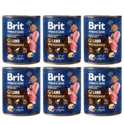 BRIT Premium by Nature 6x800 g Lamm und Buchweizen natürliches Hundefutter