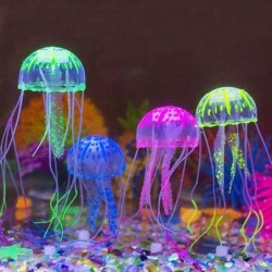 1PC künstliche leuchtende Wirkung Quallen Aquarium Dekoration Aquarium Unterwasser lebende Pflanze Aquatische Landschaft grün