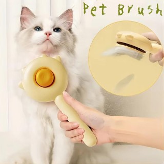 Haustierbürste, Reinigungsbürste mit einem Knopf, magische Schönheitsbürste für Katzenhaare, leicht zu tragen, wiederverwendb