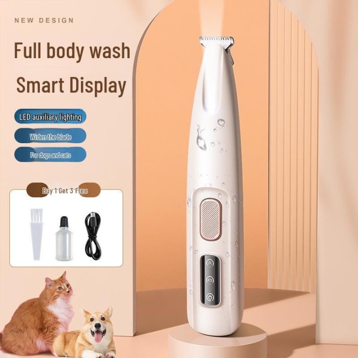 Elektrischer Tierhaarschneider mit Licht – Hunde-/Katzenpfotenrasierer und -trimmer F3 Clipper