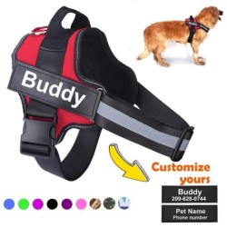 Personalisiertes Hundegeschirr NO PULL, reflektierende, atmungsaktive Haustiergeschirrweste für kleine und große Hunde, Zubeh