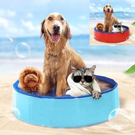 Faltbarer Haustierpool, Hundeschwimmbecken, Kimchi-Pool, Kinderschwimmbecken One Size blau