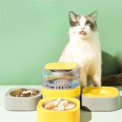 Trinkwasser für Haustiere, All-in-One-Futterautomat mit zwei und drei Schüsseln, automatischer Wasserspender für Katzen, Nack
