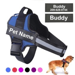 Hundegeschirr, reflektierend, atmungsaktiv, verstellbar, für Hundeweste, ID, benutzerdefinierter Patch, für Spaziergänge im F