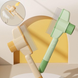 Selbstreinigender Tierhaarkamm, schwimmender Haarartefakt, Hundereihenkamm, Haustierprodukte, Katzenkamm grün