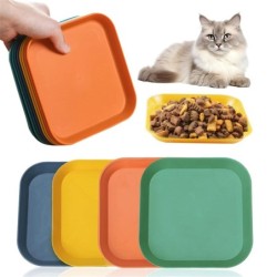 Futternapf in 4 quadratischen Farben, Katzenfutternapf, ermüdungsfreie Näpfe für Nass- und Trockenfutter für Kätzchen und kur
