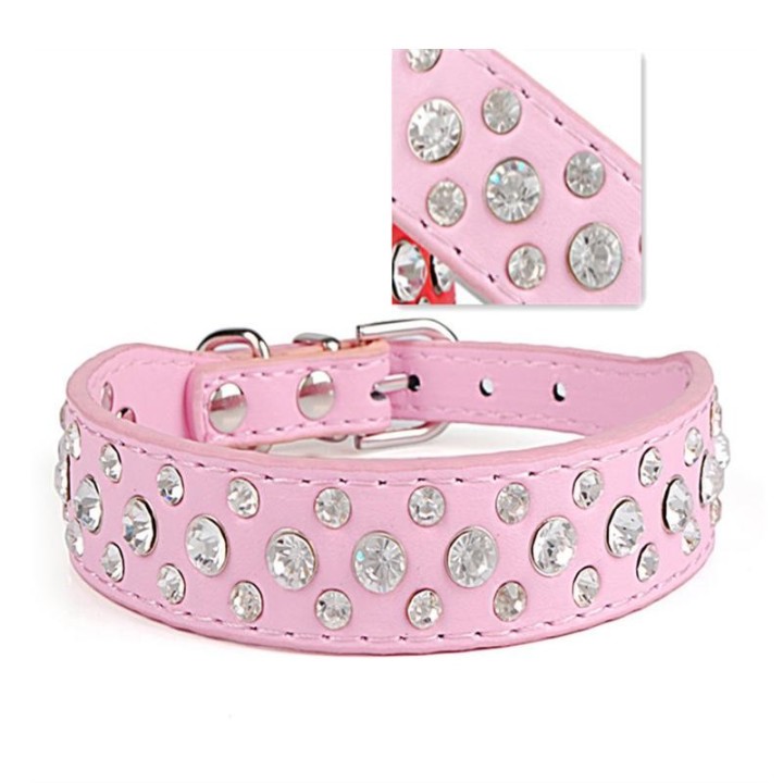 Niedliches Bling-Katzenhalsband für Welpen, Hunde, Haustier-Halsband, Kristallhalsband, PU XXS blau