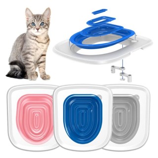 Katzentoiletten-Trainingsset, wiederverwendbare Katzenstreumatte für Welpen, Katzentoilettentrainer, Toilette, Haustiere, Rei