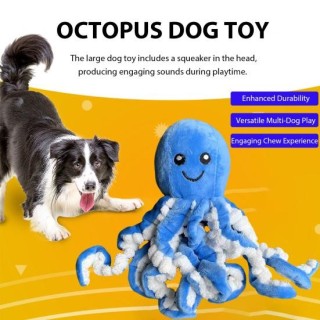 Quietschendes Oktopus-Hundespielzeug, interaktives ausgestopftes Oktopus-Hundekauspielzeug für aggressive Kauer, weiches Plüs