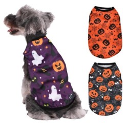 Atmungsaktives Hunde-T-Shirt für den Sommer, für kleine und mittelgroße Hunde und Katzen, weiche Haustierkleidung mit Hallowe