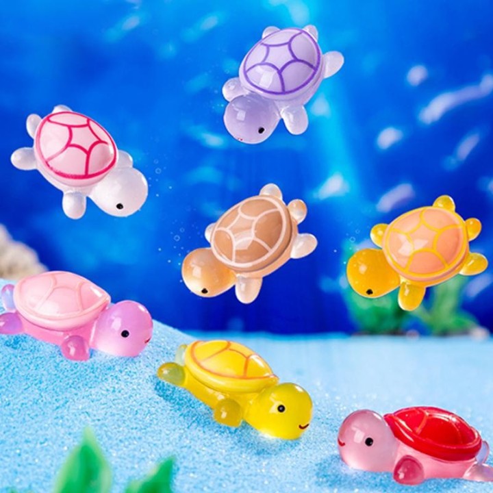 1 Stücke Niedlichen Cartoon Harz Leucht Schildkröte Ornament Cartoon Aquarium Aquarium Miniatur Desktop Diy Home Dekoration Z