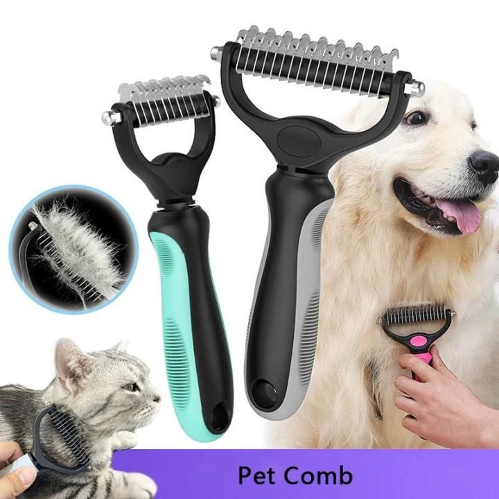 Pet Haar Entfernung Kamm Katze Hund Pinsel Pet Haar Pflege Werkzeug Welpen Haar Ausfallen Kämme Pet Fell Trimmen Dematting en