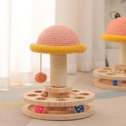 Massivholz-Drehteller, Haustierspielzeug, Sisal-Schleifkrallen, amüsantes integriertes Katzenkratzbrett, Haustierprodukte, Ka