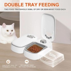 PeTnessGO Automatischer Futternapf für Haustiere, Doppelnapf, Futterspender für Hunde und Katzen, Futternapf, Futteraufbewahr