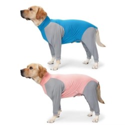 Weicher großer Haustier-Schutzoverall, elastischer Hunde-Entwöhnungs-Bodysuit für mittelgroße und große Hunde XXL blau