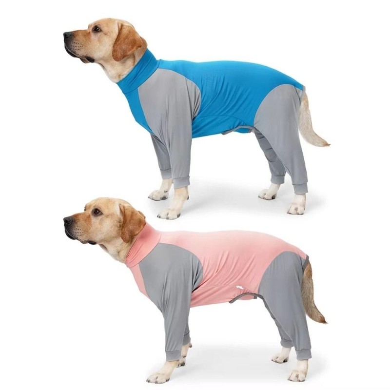 Weicher großer Haustier-Schutzoverall, elastischer Hunde-Entwöhnungs-Bodysuit für mittelgroße und große Hunde XXL blau
