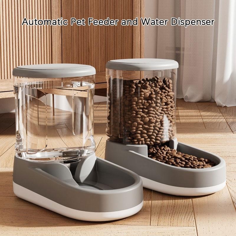 Automatischer Futter- und Wasserspender für Haustiere, Schwerkraft-Futter- und Wasserspender für Hunde und Katzen mit Futtern
