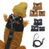 Set aus Geschirr und Leine für Bartagamen, Kunstleder, Geschirr für Reptilien und Eidechsen mit einziehbarer Leine, Zugseil f