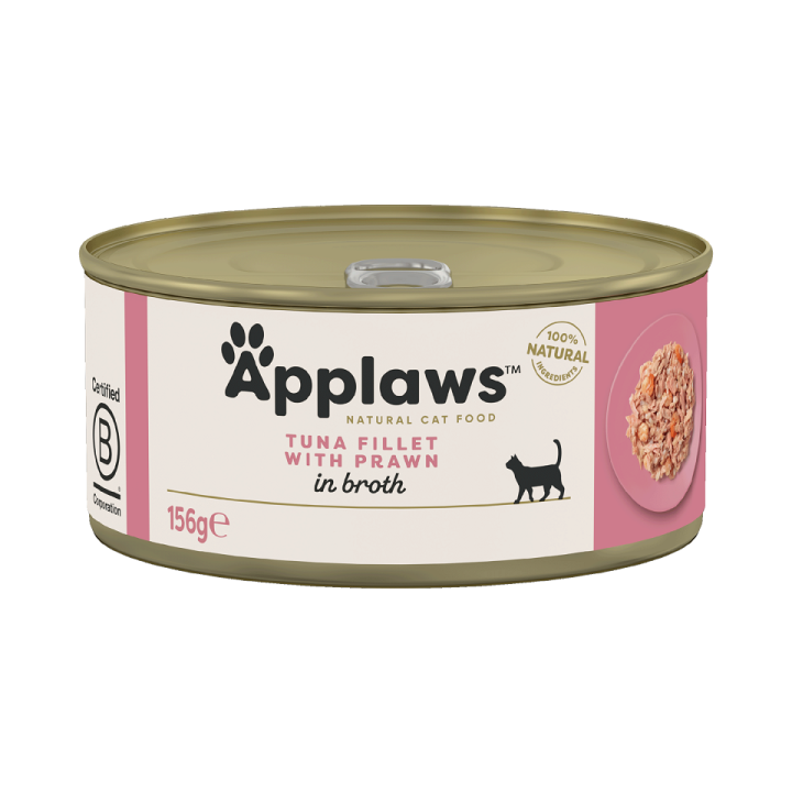 APPLAWS Cat Adult Tuna with Prawn in Broth 156g Thunfisch und Garnelen in Brühe