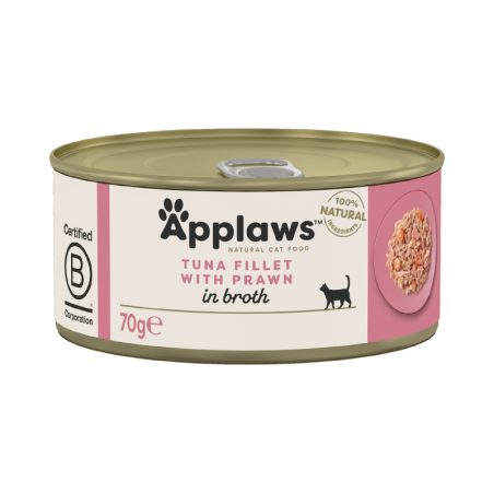 APPLAWS Nassfutter in der Dose mit Thunfischfilets & Garnelen 70 g