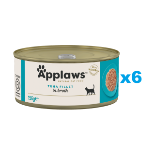 APPLAWS Cat Adult Tuna Fillet in Broth Thunfischfilet in Brühe 6x 156 g