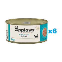 APPLAWS Cat Adult Tuna Fillet in Broth Thunfischfilet in Brühe 6x 156 g