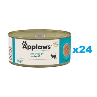 APPLAWS Cat Adult Tuna Fillet in Broth Thunfischfilet in Brühe 24x 156 g