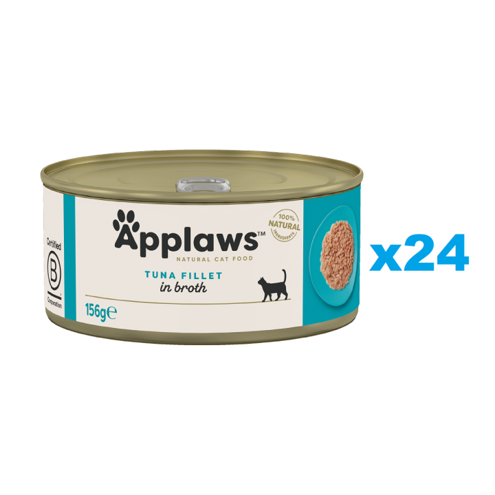 APPLAWS Cat Adult Tuna Fillet in Broth Thunfischfilet in Brühe 24x 156 g