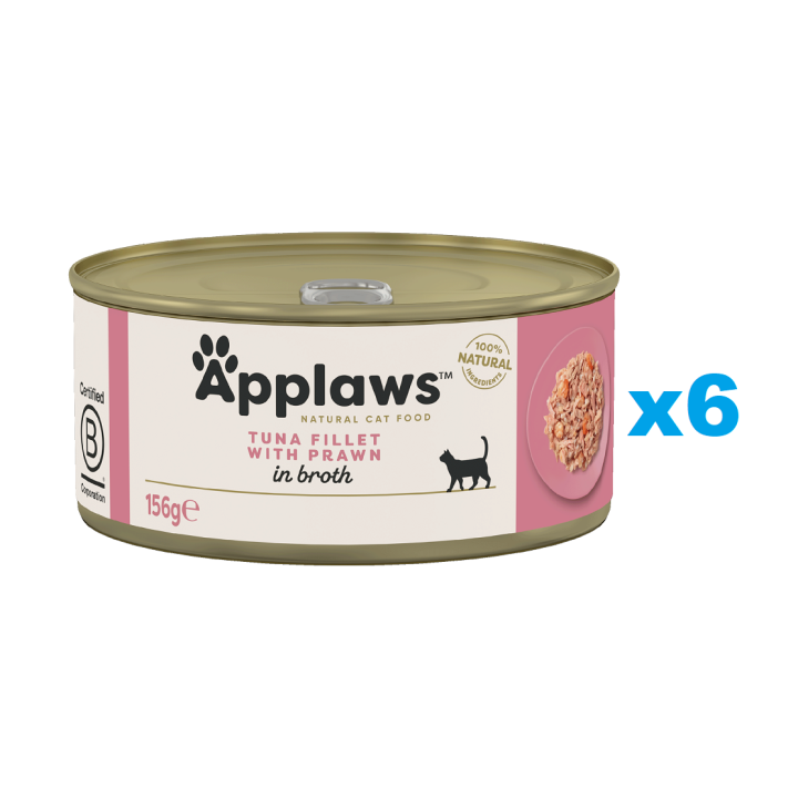 APPLAWS Cat Adult Tuna with Prawn in Broth Thunfisch und Garnelen in Brühe 6x156 g