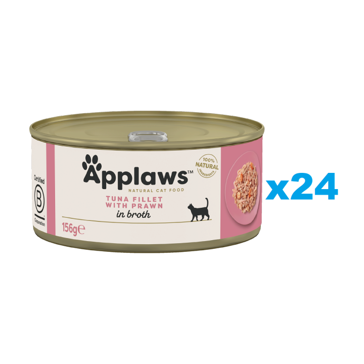 APPLAWS Cat Adult Tuna with Prawn in Broth Thunfisch und Garnelen in Brühe 24x156 g