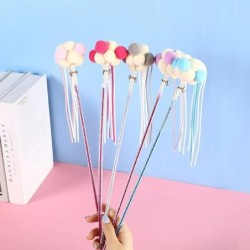 Neu Rip Katze Stick Flexible Angelrute Katze Spielzeug Spaß Katze Stick Fänger Spielzeug Katze rosa
