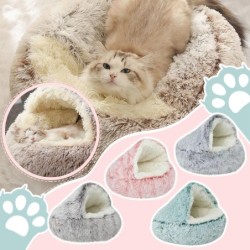 Rundes Katzenbett One Size grün