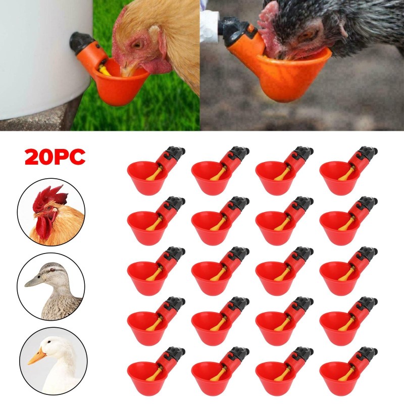20Pack Geflügel Wasser Trinken Tassen Huhn Henne Kunststoff Automatische Trinker Wachtel