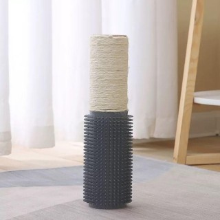 Katzenspielzeug montiert Katze Kitzelpfosten Mewoofun Katze Kratzmassage Kamm Katze Selbst Groomer grau/gelb